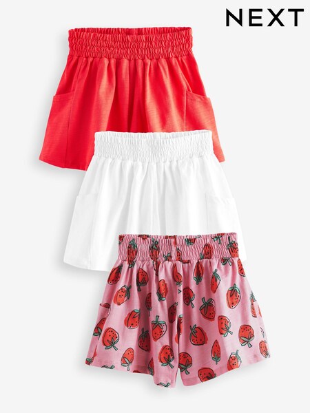 Rdeča/bela/jagoda - 100% Cotton Shorts 3 Pack (3-16yrs) (617583) | € 12 - € 17