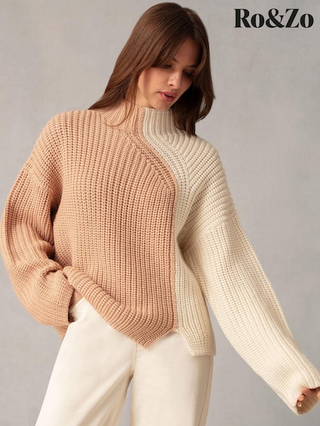 Ro&Zo Cream Two Tone Jumper (617701) | €54