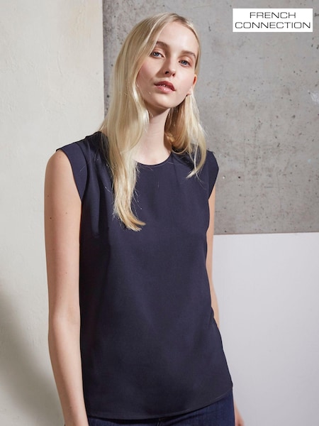 Sininen - French Connection Erittäin lyhyt hihat Polly Plains T-paita (617705) | €43