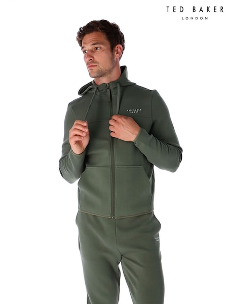 Green - Regular Ted Baker Sport Michael Essentials Zip Hoodie