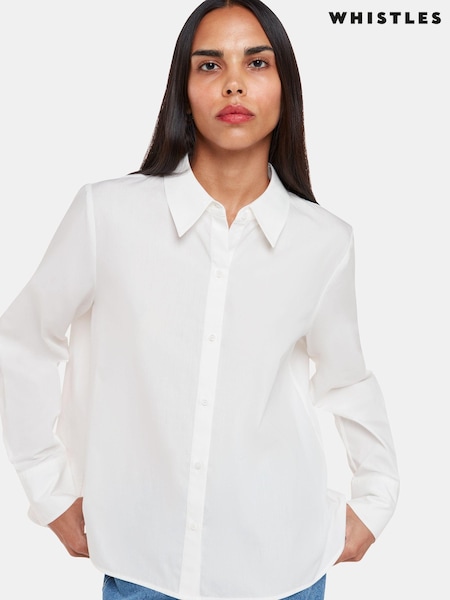 Whistles White Boxy 100% Cotton Shirt (618213) | $138