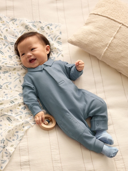 Navy Blue Baby Sweat Collar Romper (618400) | € 14 - € 16