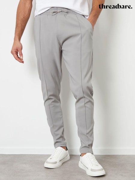 Szary - Threadbare Luxe Pull-On Seam Detail Stretch Trousers (618472) | 110 zł