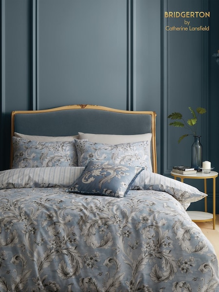 Bridgerton by Catherine Lansfield Blue Regal Floral Reversible Duvet Cover Set (619071) | €24.50 - €47