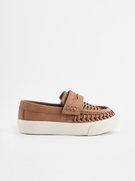 Tan Brown Standard Fit (F) Woven Loafers (619094) | AED71 - AED85