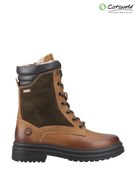 Brown - Cotswolds Lacock Lace Up Boots