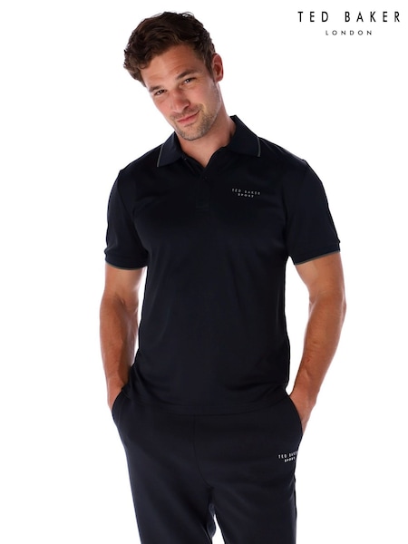 أسود - Regular Ted Baker Sport Essential Polo Shirt
