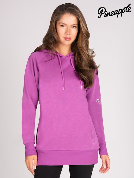 Purple - Pineapple Longline Logo Hoodie