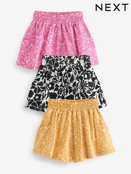 črna/bela/bela/rožnata - 100% Cotton Shorts 3 Pack (3-16yrs) (620066) | € 15 - € 21