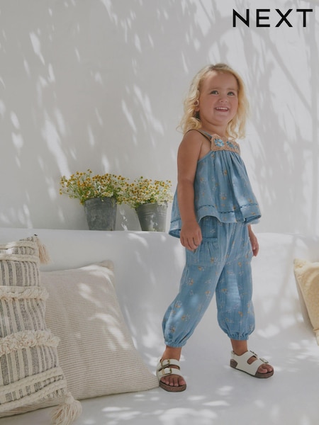 Сине-зеленый - 100% Cotton Crochet Co-ord Set (3mths-7yrs) (620187) | €17 - €20
