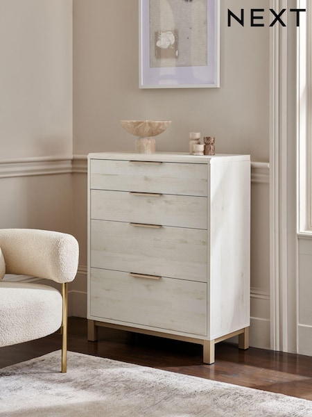 White Bronx Oak Effect 4 Drawer Chest of Drawers (620367) | €430