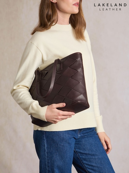 Brown - Lakeland Leather Laithes Tote Bag