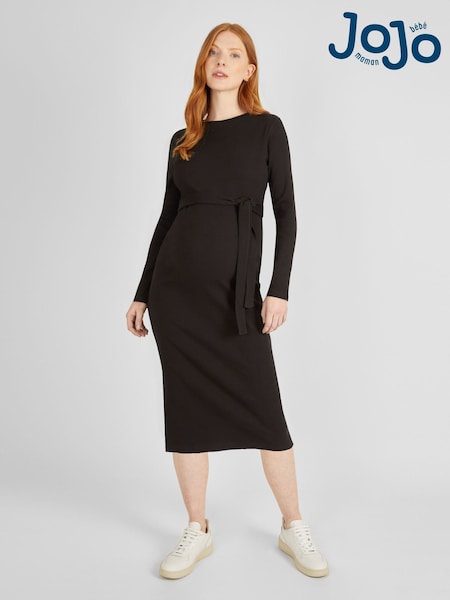 שחור - Jojo Maman Bébé Ribbed Jersey Maternity Dress (620705) | ‏181‏₪