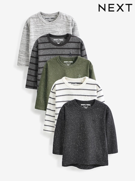 Kaki zelena - Long Sleeve T-Shirts 5 Pack (3mths-7yrs) (620712) | € 21 - € 24