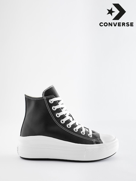 Converse Black Chuck Taylor All Star Move Platform Leather (620813) | AED247