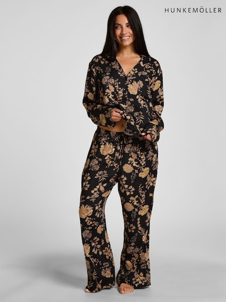 Black - Hunkemoller Woven Print Nightie
