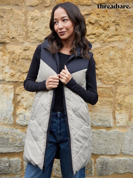 Threadbare Longline Hooded Padded Gilet (621009) | €64