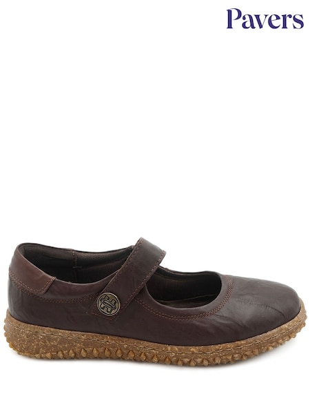 Brun - Pavers Loretta By Leather Mary Janes Shoes