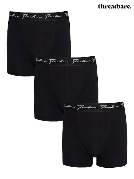 Negru întunecat - Threadbare Dark Negru Hipster Boxer 3 Pack (621122) | 134 LEI
