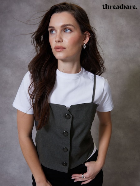Threadbare Grey 2 In 1 Waistcoat & T-Shirt (621229) | €11
