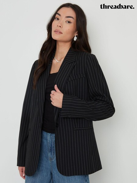 Threadbare Classic Pinstripe Lined Blazer (621259) | kr707