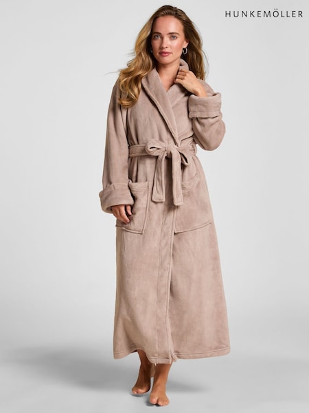 Beige - Albornoz de forro polar suave de Hunkemoller