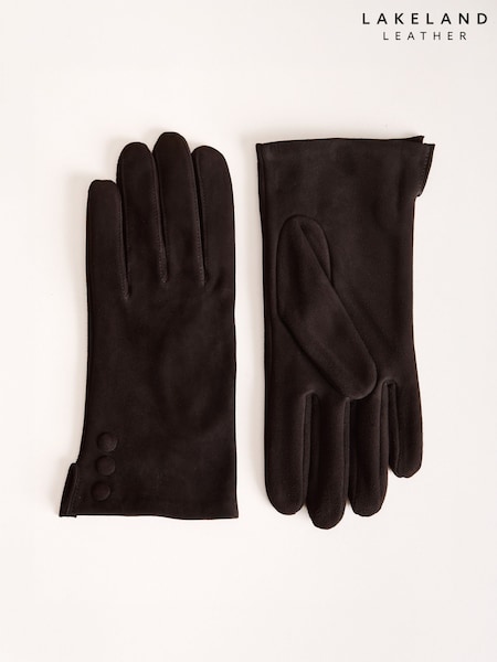 Marrón - Guantes Bassenthwaite con detalle de botones de Lakeland Leather