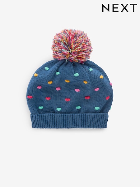 Navy Baby Pom Hat (0mths-2yrs) (621701) | €8