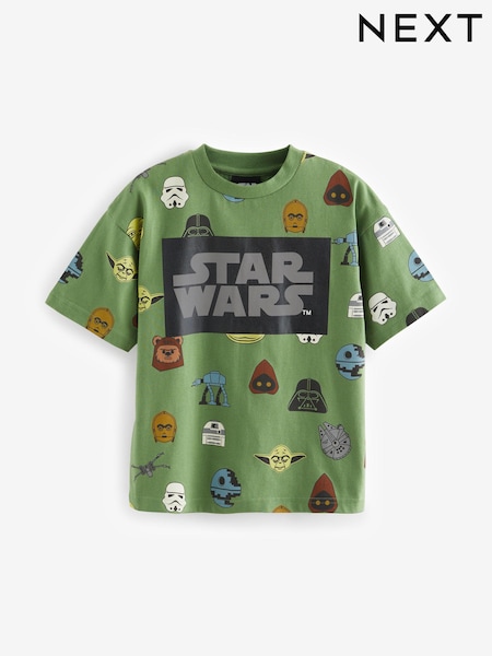 Khaki Green Licensed Star Wars All Over Print 100% Cotton Short Sleeve T-Shirt (3-16yrs) (621934) | €14 - €18