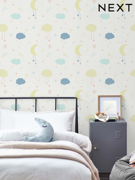 Pastel Moon & Stars Paste The Wall 10m Wallpaper