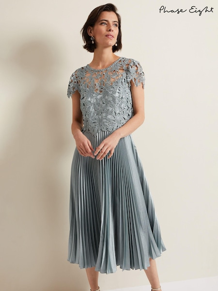 Phase Eight Grey Dana Lace Double Layer Dress (622049) | €155