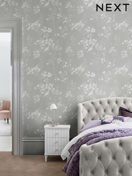 Duck Egg Country Leaves 10m Wallpaper
