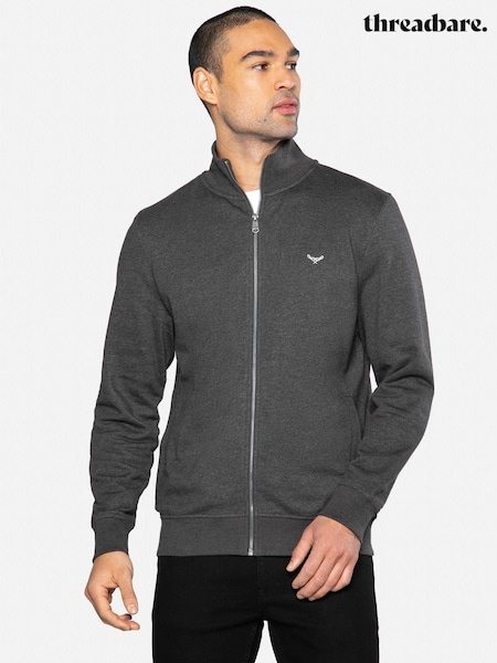 Threadbare Grey Zip Through Fleece Sweatshirt (622540) | AED173