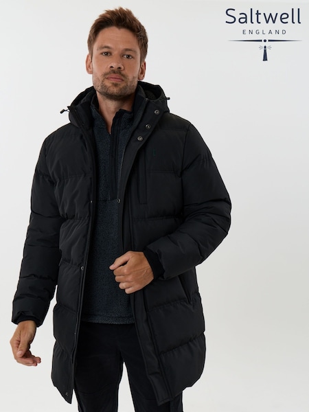 Black - Regular Saltwell Hooded Longline Puffer Jacket