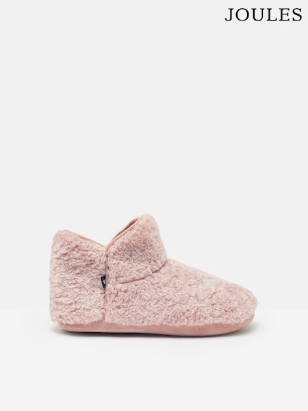 Joules Cabin Luxe Pink Faux Fur Slipper Boots (622658) | R$ 325