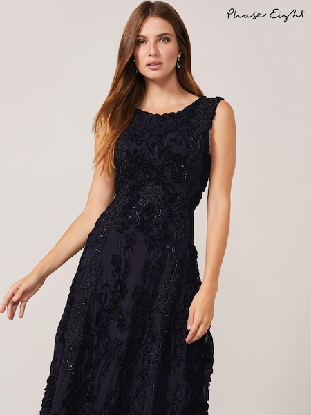 Phase Eight Blue Penelope Tapework Lace Fit And Flare Dress (622756) | €95