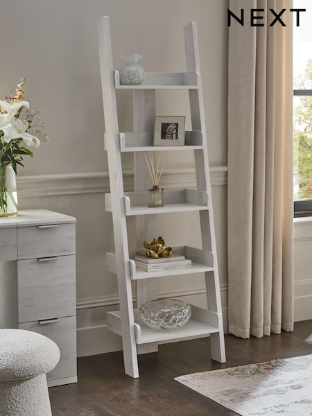 White Bronx Oak Effect Ladder Shelf (623178) | €275