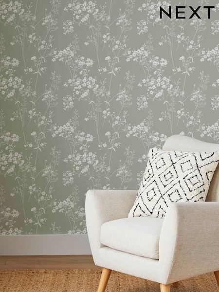 Sage Leaf 10m Wallpaper