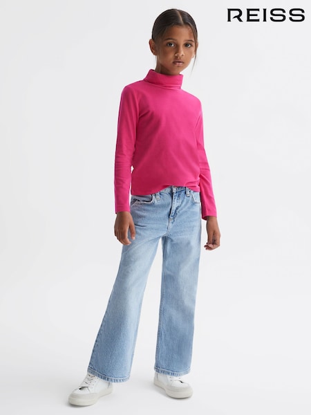 Reiss Bright Pink Carey 9-14 yrs Cotton Blend Roll Neck Top (623529) | €30