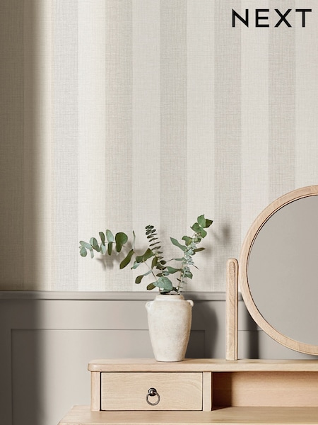 Linen Stripe 10m Wallpaper