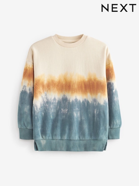 Stone/Blue Tie dye Crew Sweatshirt (3-16yrs) (623978) | €15 - €20