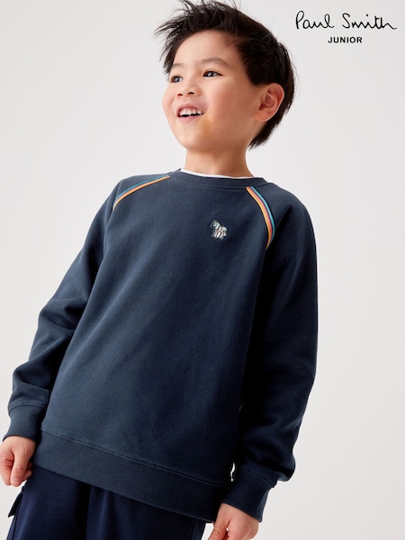 Paul Smith Junior Boys Navy Artist Stripe Crew Neck Sweatshirt (624087) | ‏162 د.إ.‏