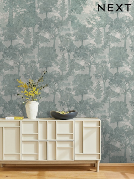 Duck Egg Trailing Trees 10m Wallpaper
