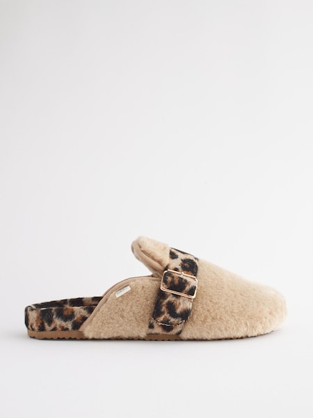 Creme - Teddy Borg Buckle Mule Slippers (624297) | 14 €