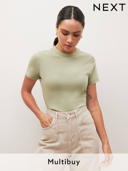 Salvianvihreä Vihreä - Essential Pure Cotton Lyhyt hiha Pyöreä kaula-aukko T-paita (624477) | €8