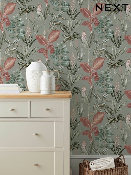 Sage Rainforest Leaves 10m Wallpaper