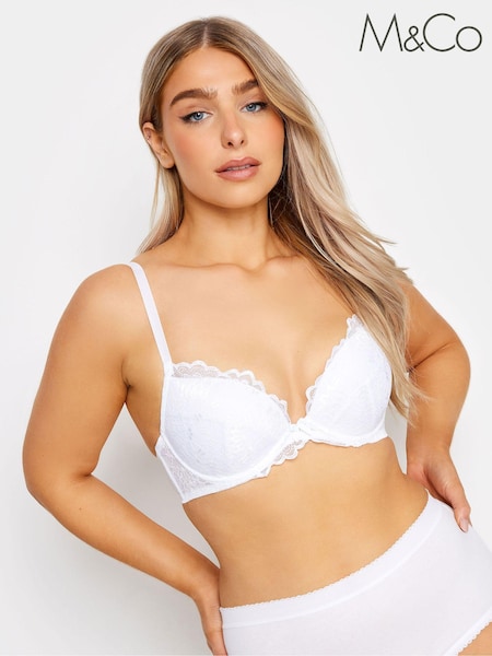 M&Co White Pretty Lace T-Shirt Bra (624533) | €37