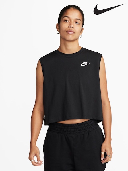 Nike Black Club Cropped Sleeveless Top (625250) | €15