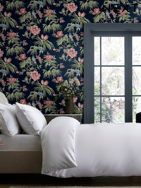 Mauve Birds & Blomster Tapet