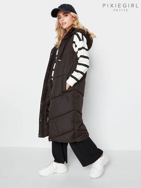 Черный - PixieGirl Petite Chevron Padded Gilet (625441) | €40